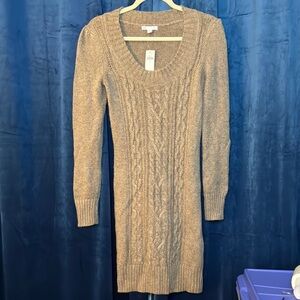 NWT Vintage GAP Tan Crew Neck Sweater Dress Casual Women’s Sz S Small